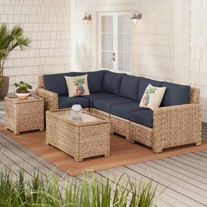 Laguna Point Natural Tan Wicker Outdoor Patio Storage Coffee Table