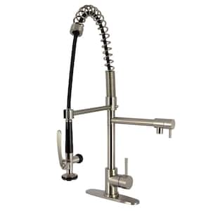 Concord Single Handle Deck Mount Pre-Rinse Pull Down Sprayer Kitchen Faucet in Brushed Nickel
