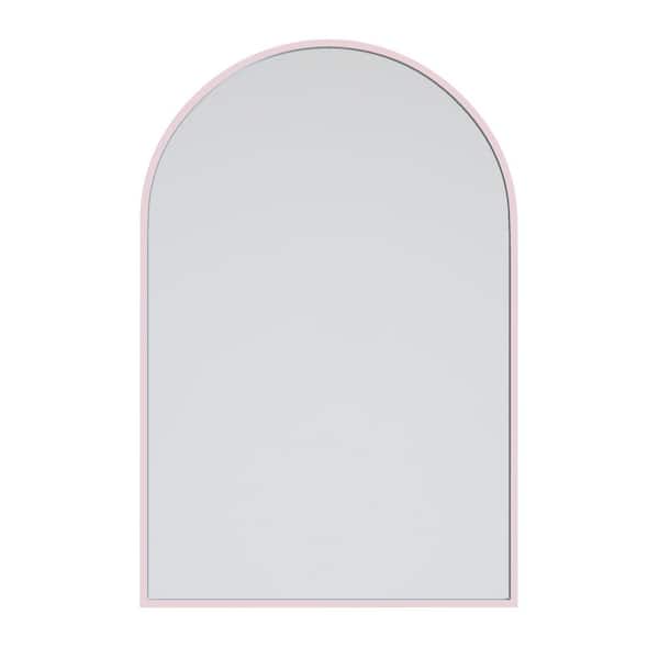 Glass Warehouse 20 in. W x 30 in. H Framed Arched Bathroom Vanity Mirror in Pink