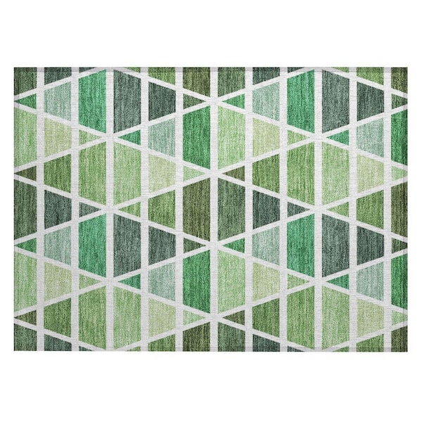 Chantille Machine Washable Indoor/Outdoor Abstract ACN2732 Green 3 ft. x 4 ft. Area Rug