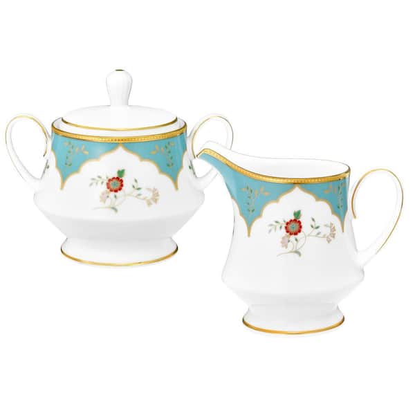 Lodi's Morning (Blue) Porcelain Sugar and Creamer Set