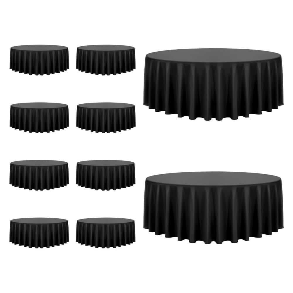 Black Round Tablecloths 10 Pack, 120 in. Polyester Table Covers, Wrinkle-Resistant Washable for Banquet Party price history on PriceWatchPro