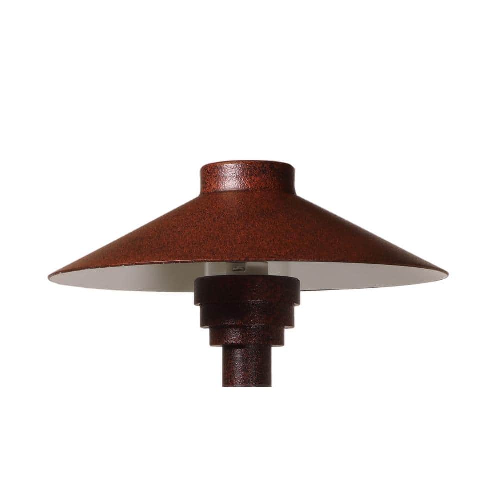 Rust Aluminum Small Mushroom Pathway Light with Clear Glass