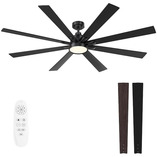 ZXXC 72 in. Indoor/Outdoor Black Downrod Mount Ceiling Fan