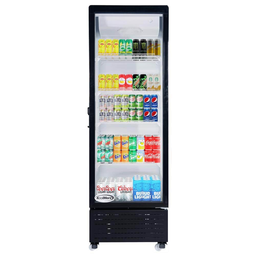 23 in. Commercial Glass Door Merchandiser Display Refrigerator 10 cu. ft. in Black