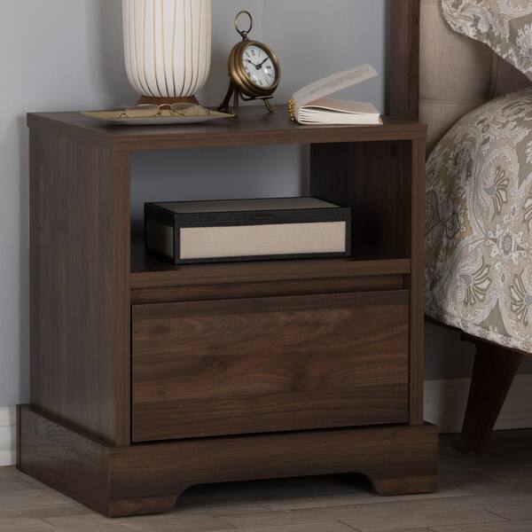 Baxton Studio Burnwood 1-Drawer Brown Nightstand 28862-7967-HD - The ...