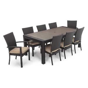 Deco 9-Piece Patio Dining Set with Maxim Beige Cushions