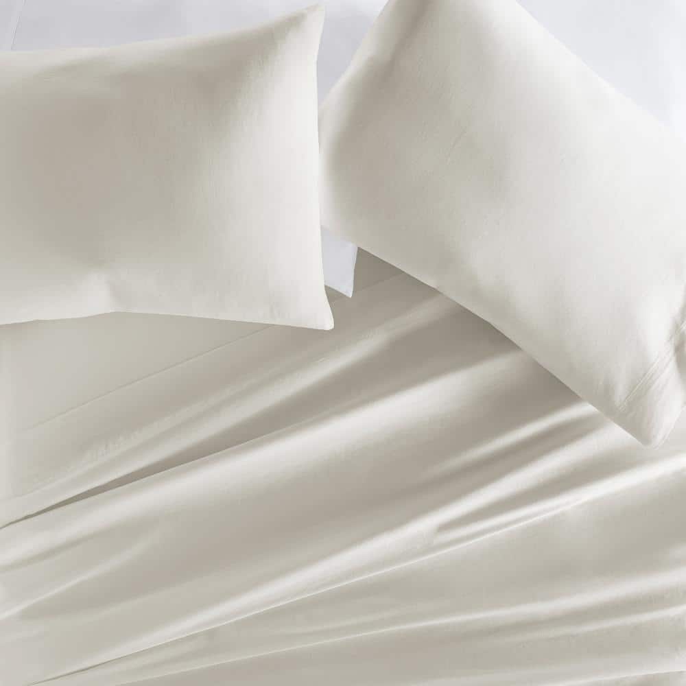 Ivory King Cotton Deep Pocket Solid Sheet Set