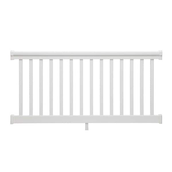 TAM-RAIL 6 ft. x 42 in. PVC White Straight Rail Kit with Square Balusters
