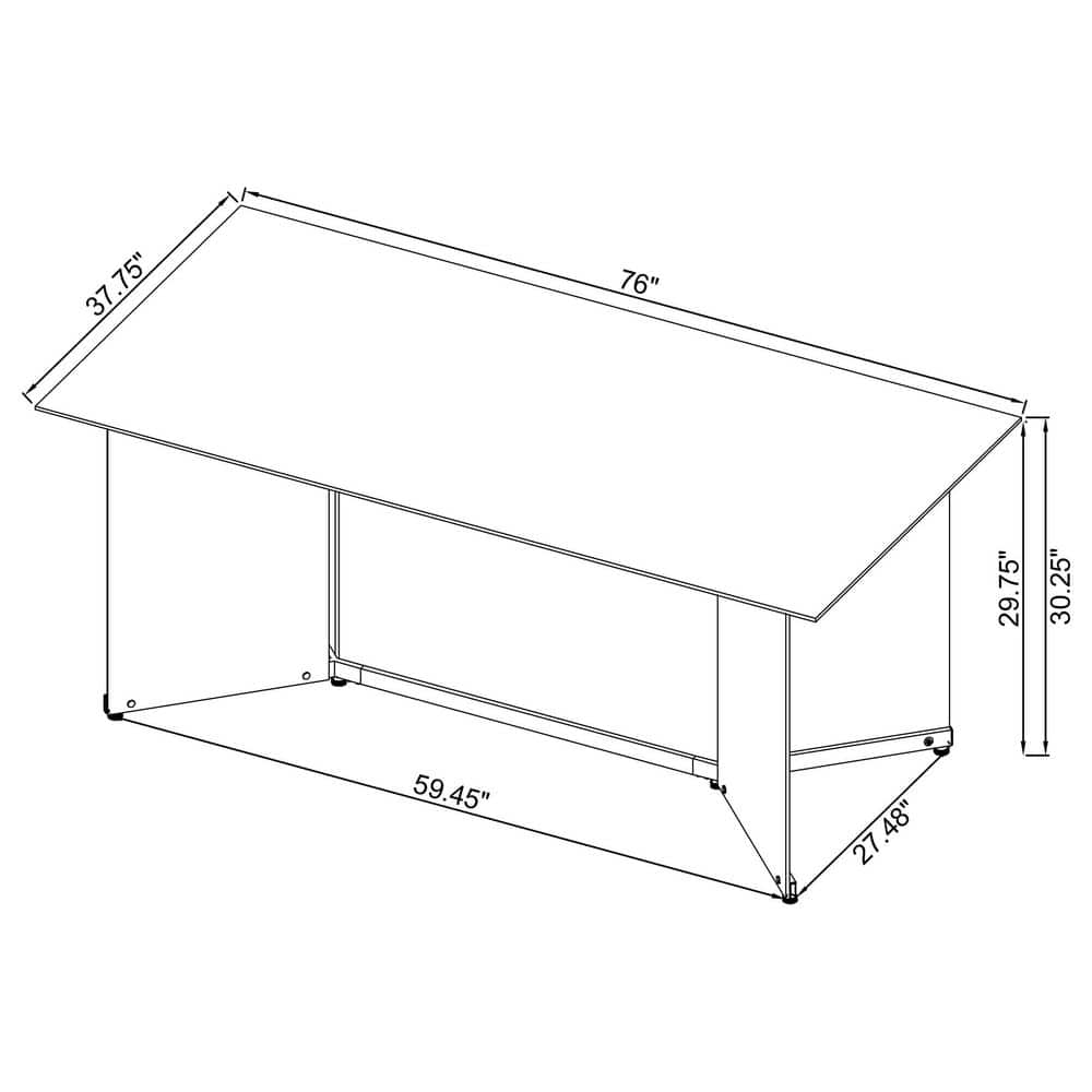 Emery 76-inch Rectangular Silver Mirrored Dining Table