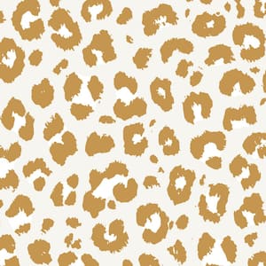 Animal Print Leopard Gold Peel and Stick Vinyl Wallpaper