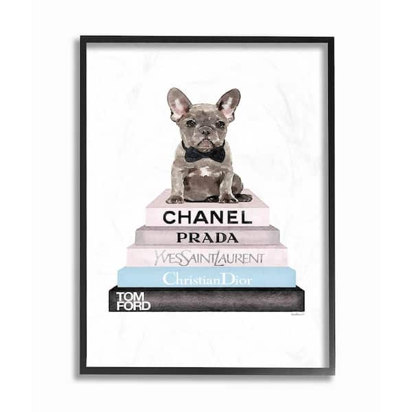 Stupell Industries Cute French Bulldog Puppy Sitting on Glam Bookstack by  Amanda Greenwood Framed Animal Wall Art Print 11 in. x 14 in.  ab-578_gff_11x14 - The Home Depot