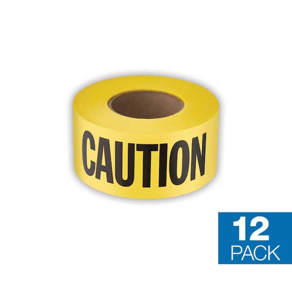 3 in. x 1000 ft. Caution/Cuidado Standard Barricade Tape (12-Pack)