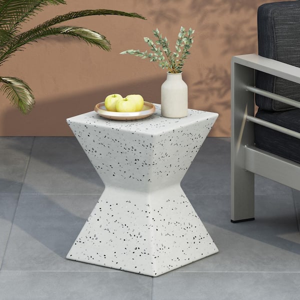 CHRISTOPHER KNIGHT HOME White Concrete Square Patio Outdoor End Table