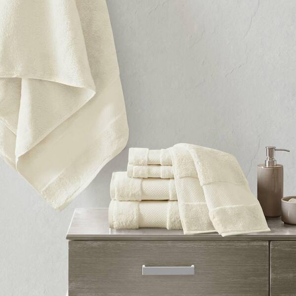 MADISON PARK Signature Turkish 6-Piece Natural Cotton Bath Towel Set