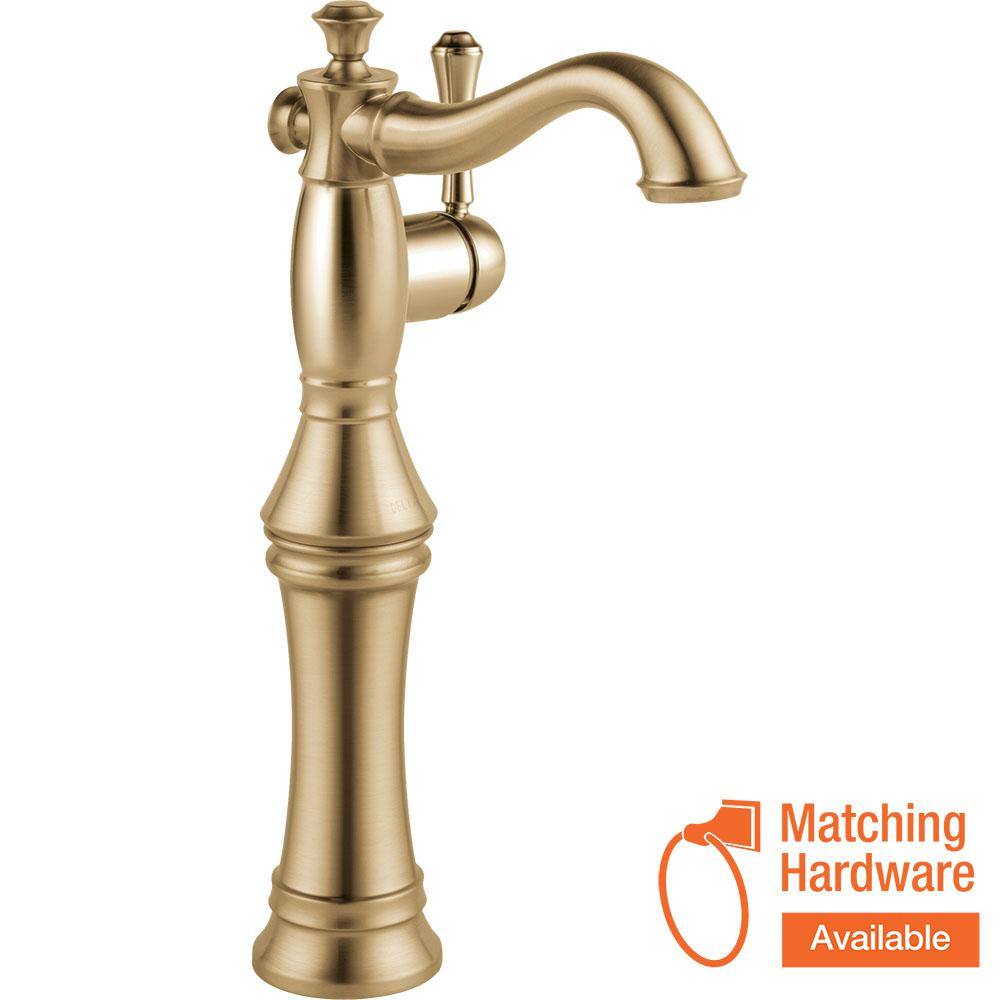 Delta Cassidy Single Hole Single Handle Vessel Sink Faucet in Brushed Gold 797LFCZ The Home Depot