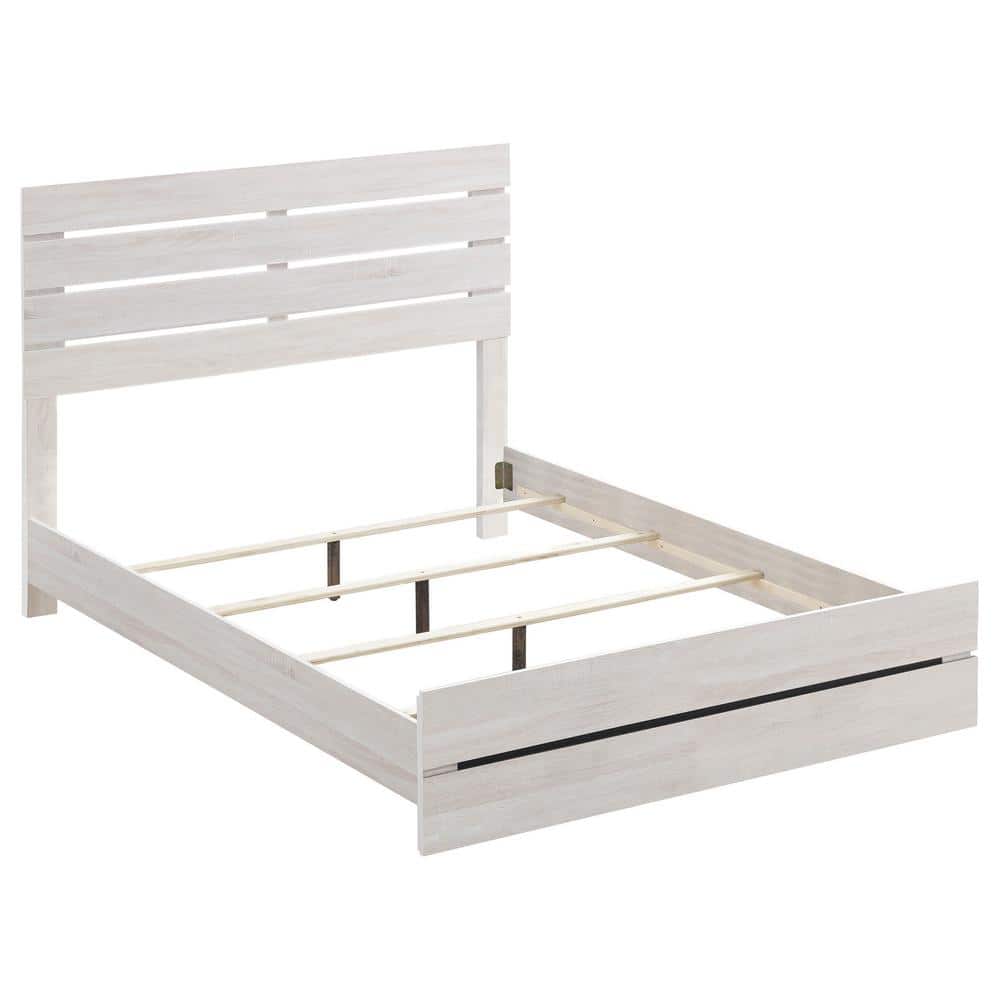 White Queen Panel Bed with Storage Drawers
