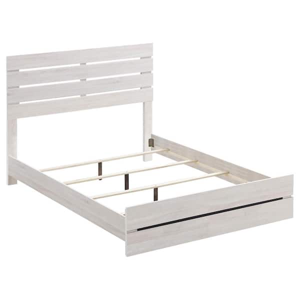 Brantford White Wood Frame Queen Panel Bed