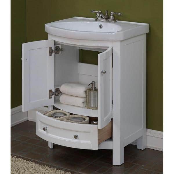 Bellina White 24-Inch Freestanding Single Vanity Set