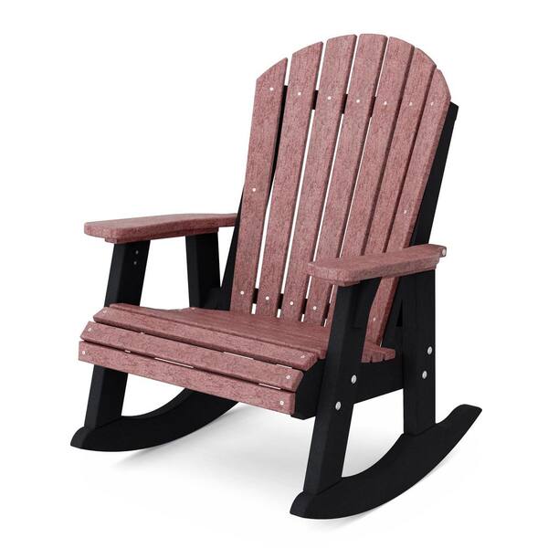 Wildridge Heritage Cherrywood and Black Plastic Adirondack Outdoor ...