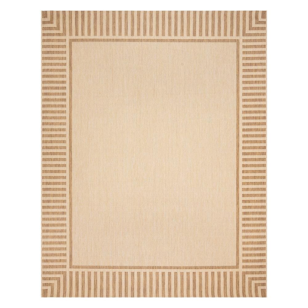 Gertmenian & Sons Paseo Kiano Sand/Chestnut 5 ft. x 7 ft. Striped Border Indoor/Outdoor Area Rug