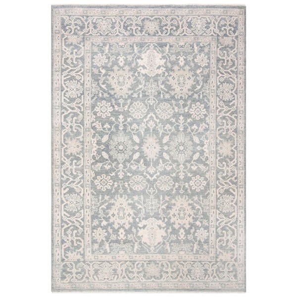 Oushak 6 ft. x 9 ft. Blue Oriental Area Rug