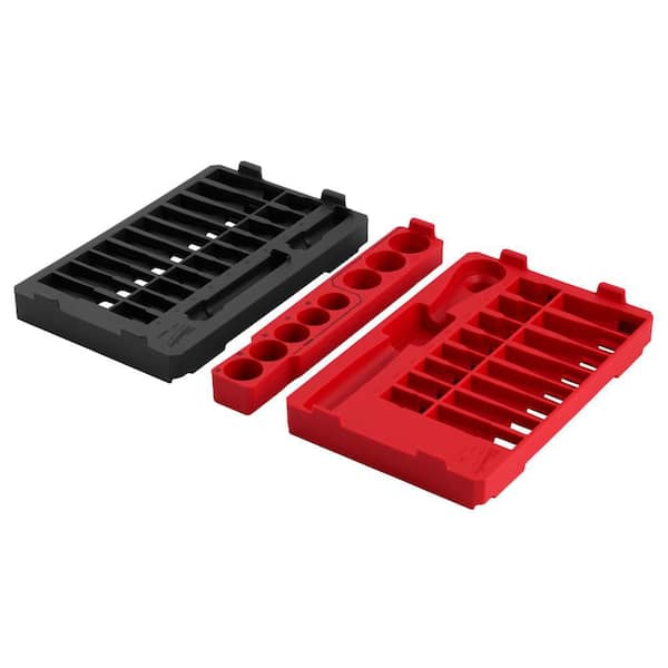 Milwaukee - 1/2 in. Drive SAE/Metric Ratchet and Socket Mechanics Tool Set PACKOUT Trays