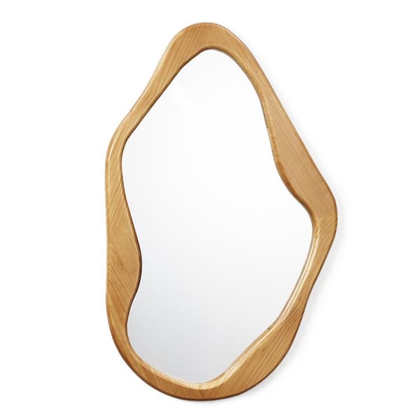 LuxenHome 24.2 in. W x 39.2 in. H Pine Wood Framed Decorative Mirror