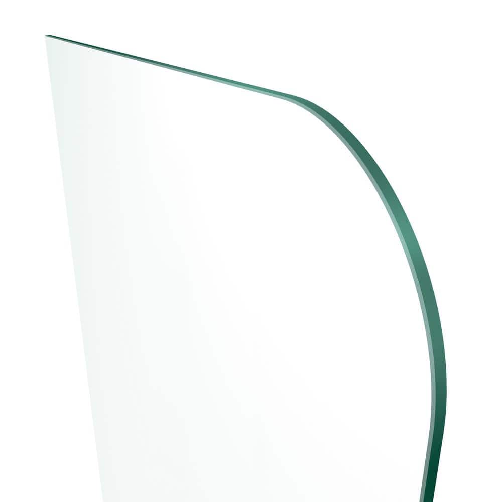 Solaris 30" x 58.25" Frameless Clear Glass Bathtub Shower Panel with Matte Black Hardware