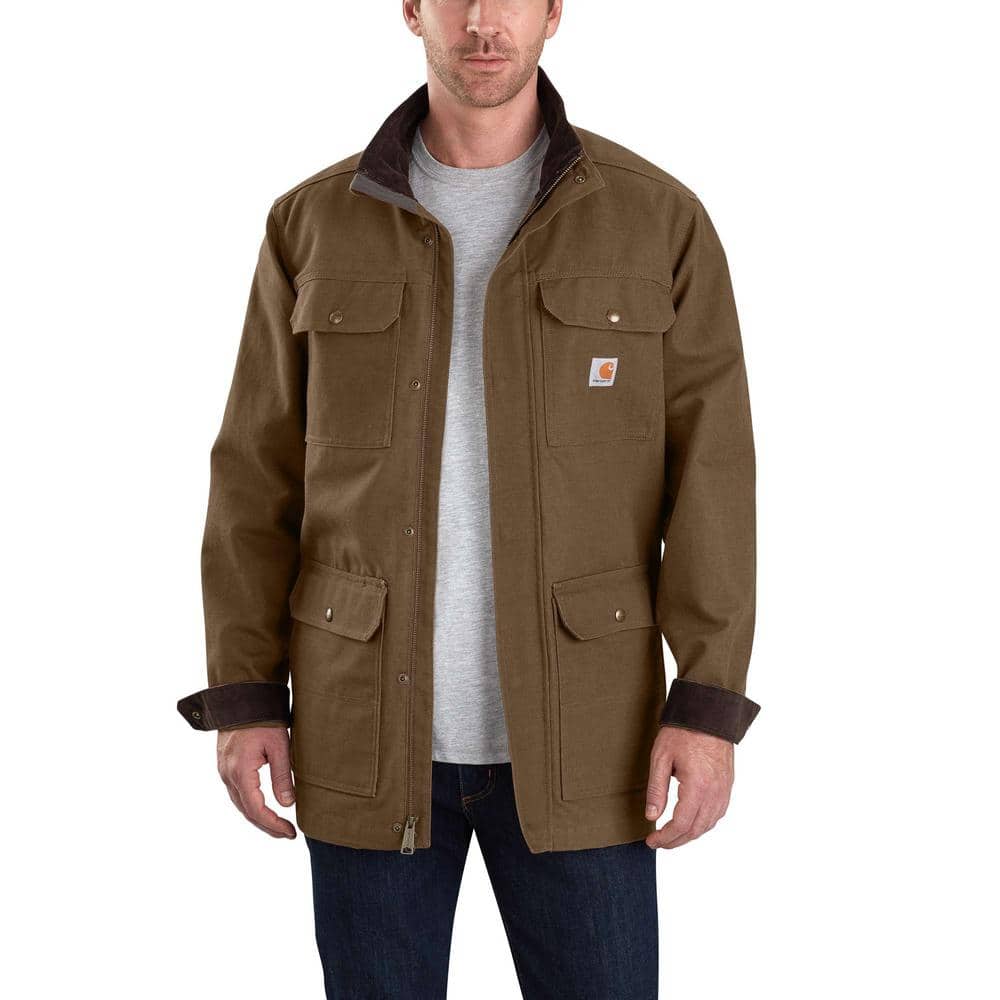 Carhartt Men's Large Tall Coffee Cotton Field Coat 103289-205