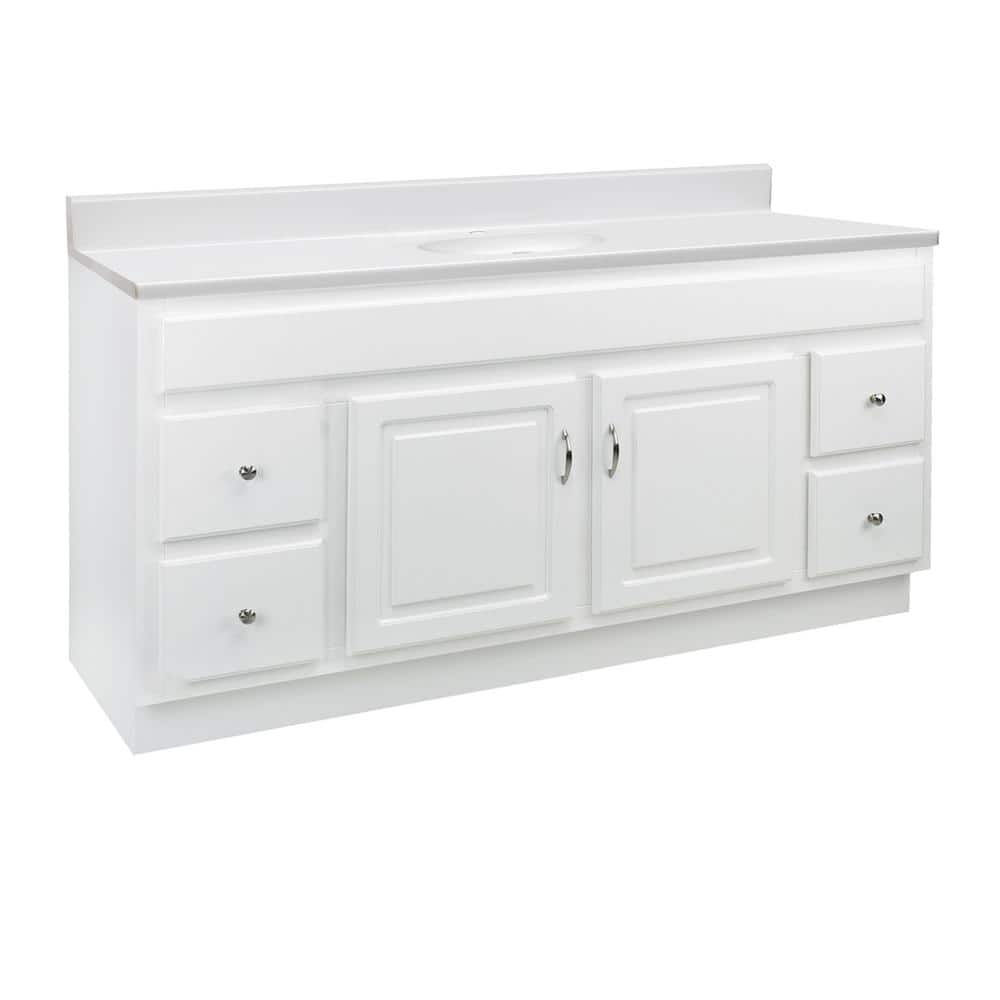 Concord 61 in. W x 22 in. D x 35 in. H Vanity Bath Vanity with White Cultur