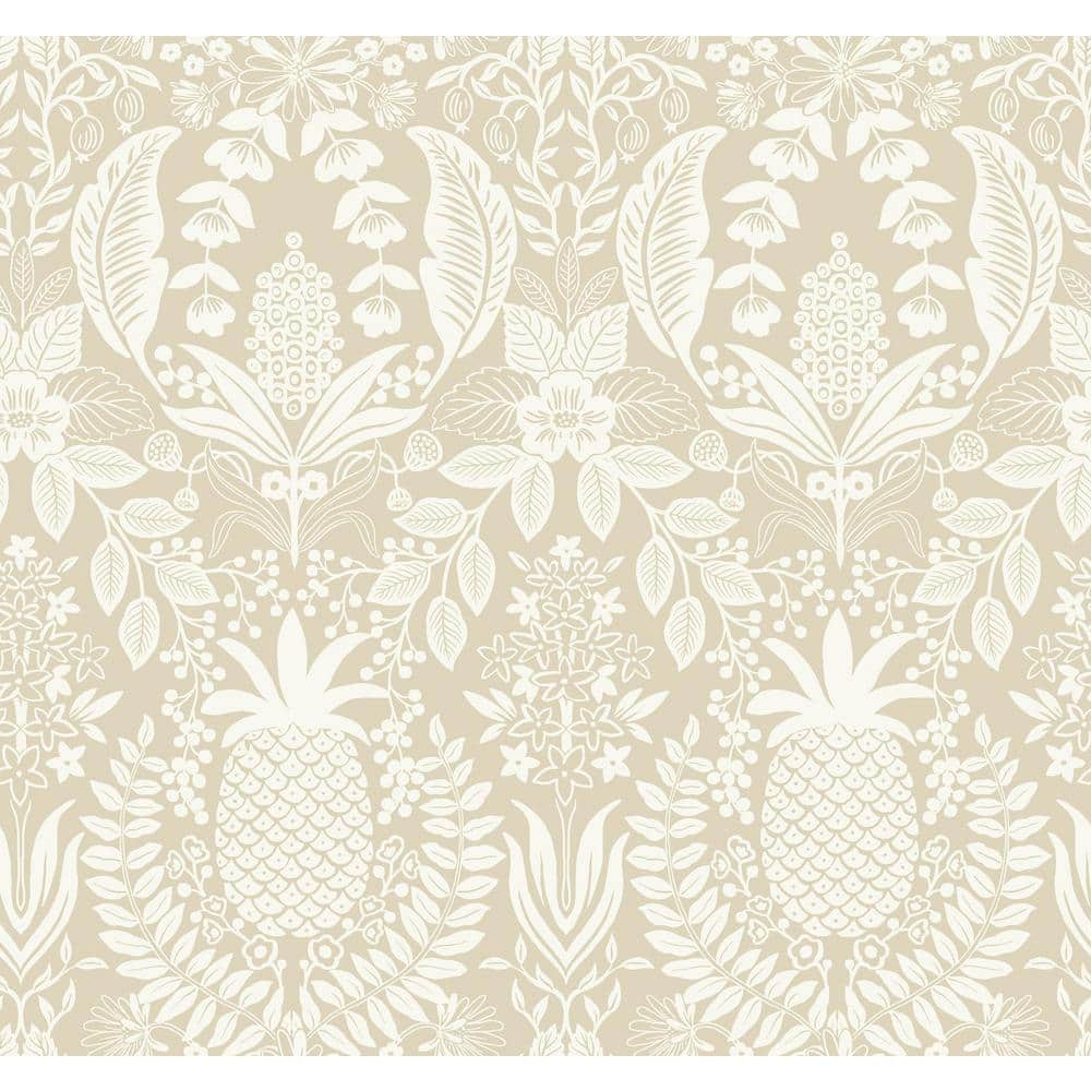 Linen Beige Pineapple Damask Non-Pasted Wallpaper