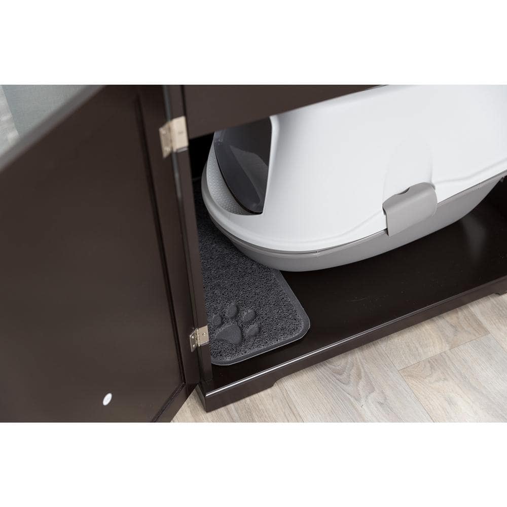 XL Espresso Brown Wooden Litter Box Enclosure with Drawer