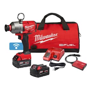 M18 FUEL ONE-KEY 18V Lithium-Ion Brushless Cordless 7/16 in. High-Torque Impact Wrench Kit w/ (2) Batteries & Tool Bag