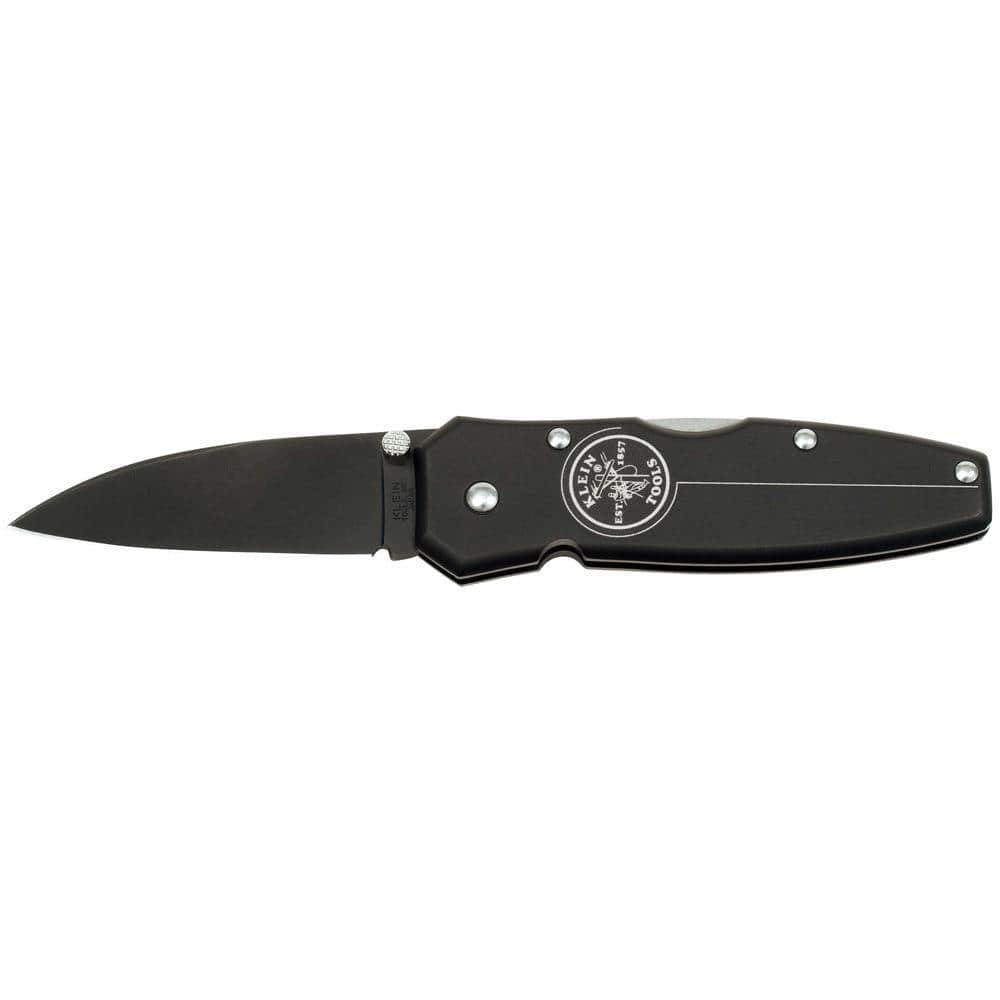 Klein Tools 2-1/2 in. Stainless Steel Drop Point Lockback Knife 44001-BLK -  The Home Depot