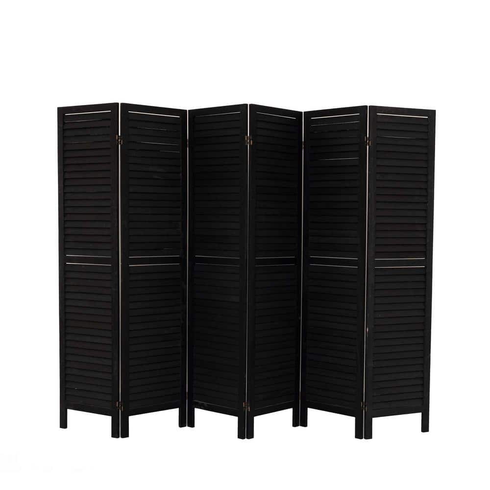 5.6 ft. Black Wood Folding Privacy Screen Room Separator Free Standing Wall Dividers Privacy Screens (6-Panel) price history on PriceWatchPro