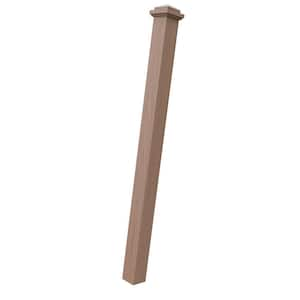 Stair Parts 4075 66 in. x 3-1/2 in. Unfinished Red Oak Square Craftsman Solid Core Box Newel Post for Stair Remodel