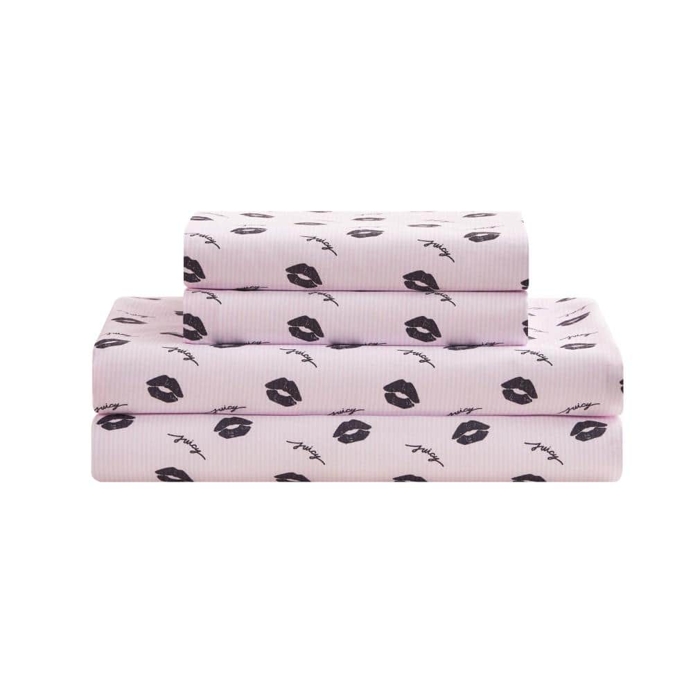 Kiss Stripe 4-Piece Blush Pink Novelty Microfiber King Deep Pocket Sheet Set price history on PriceWatchPro