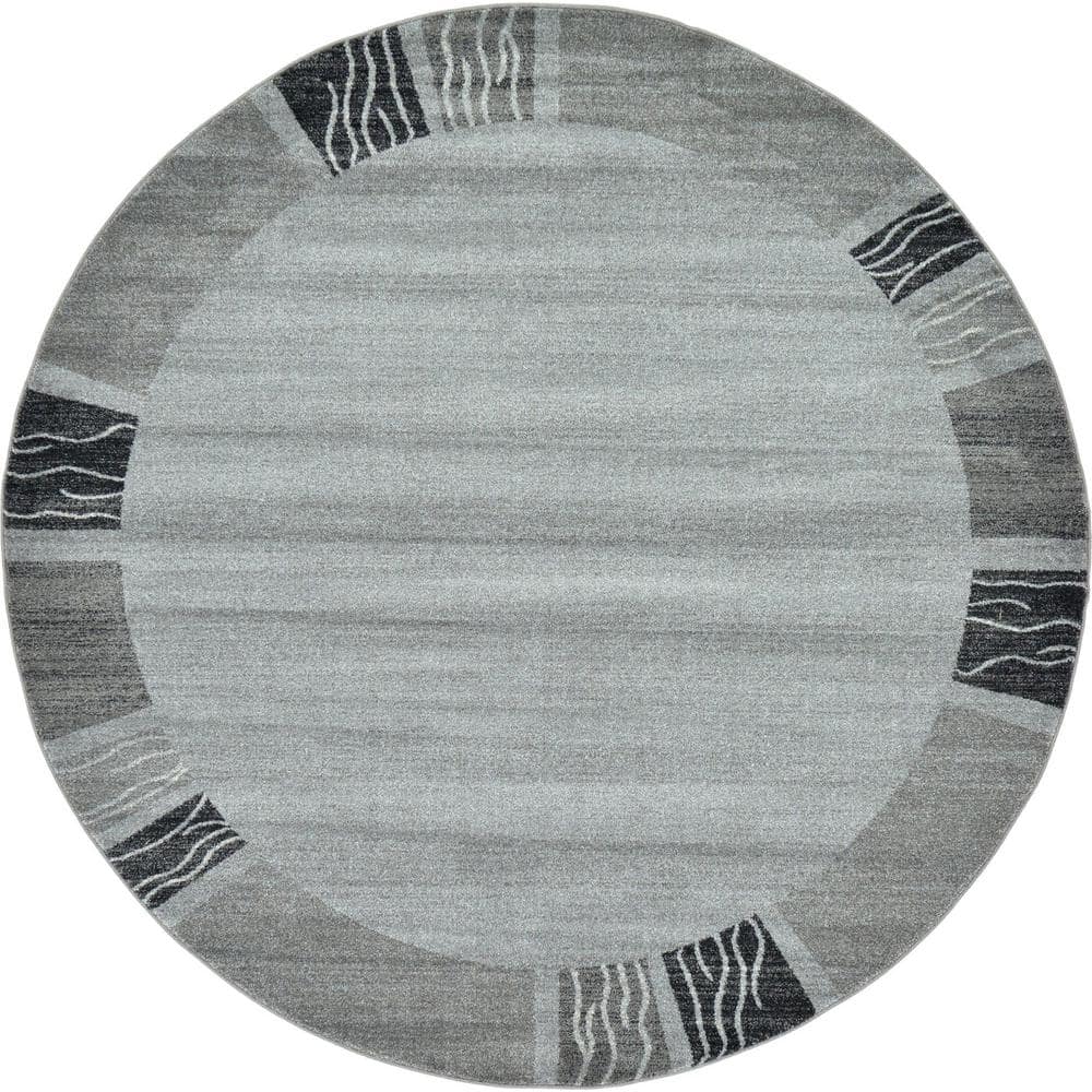 Unique Loom Del Mar Sarah Light Gray 8' 0 x 8' 0 Round Rug 3120593