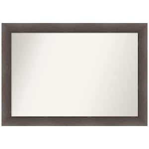 Hardwood Chocolate 40.75 in. W x 28.75 in. H Rectangle Non-Beveled Wood Framed Wall Mirror in Brown