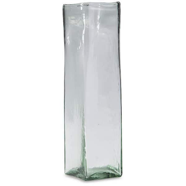 Litton Lane Clear Tall Slanted Glass Decorative Vase 18491 - The