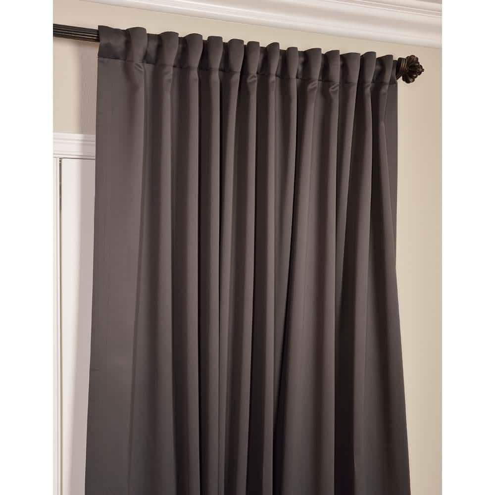 Anthracite Grey Doublewide Blackout Polyester Curtain Panel 100" x 108"