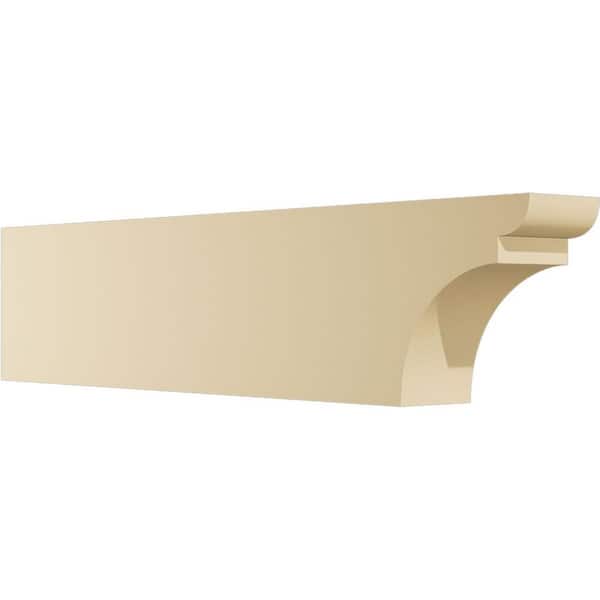 Ekena Millwork 4 in. W x 8 in. H x 36 in. L Standard Yorktown Signature Urethane Outlooker Rafter Tail, Primed Tan