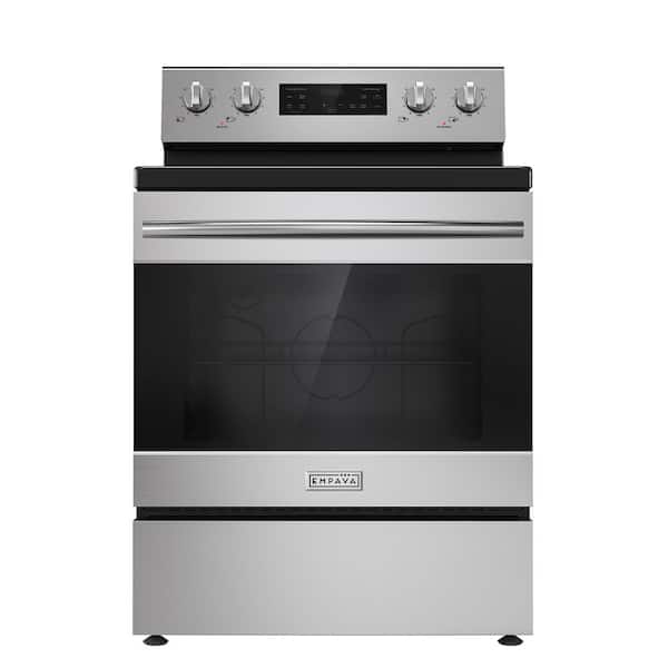 30 in. Electric Range with 4.8 cu. Ft. Capacity Single Oven-4 Burner Electric Cooktop, Rear Control, with Drawer