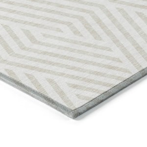 Chantille ACN550 Ivory 1 ft. 8 in. x 2 ft. 6 in. Machine Washable Indoor/Outdoor Geometric Area Rug