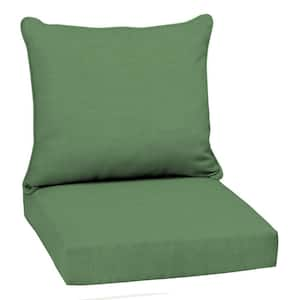 22 in. x 24 in. 2-Piece Deep Seating Outdoor Lounge Chair Cushion in Moss Green Leala