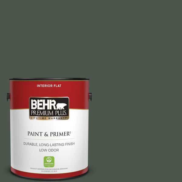 BEHR PREMIUM PLUS 1 gal. #460F-7 Hazel Woods Flat Low Odor Interior Paint & Primer