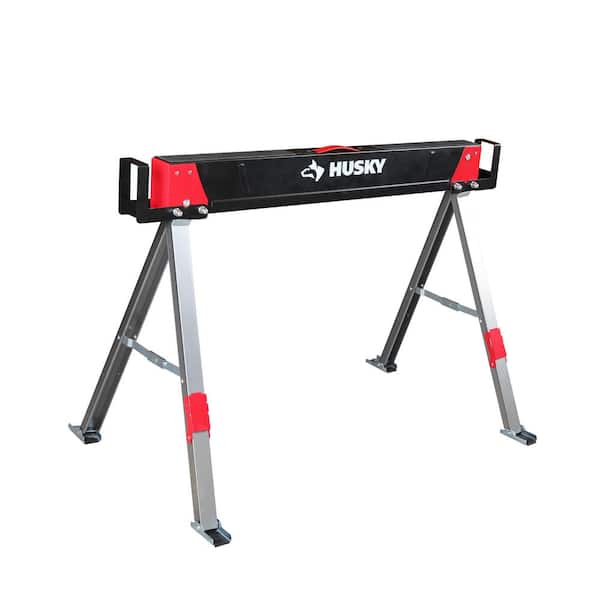 Husky 28.7 in. x 41.1 in. Steel Saw Horse and Jobsite Table with 1100 lbs. Capacity - 1 Each