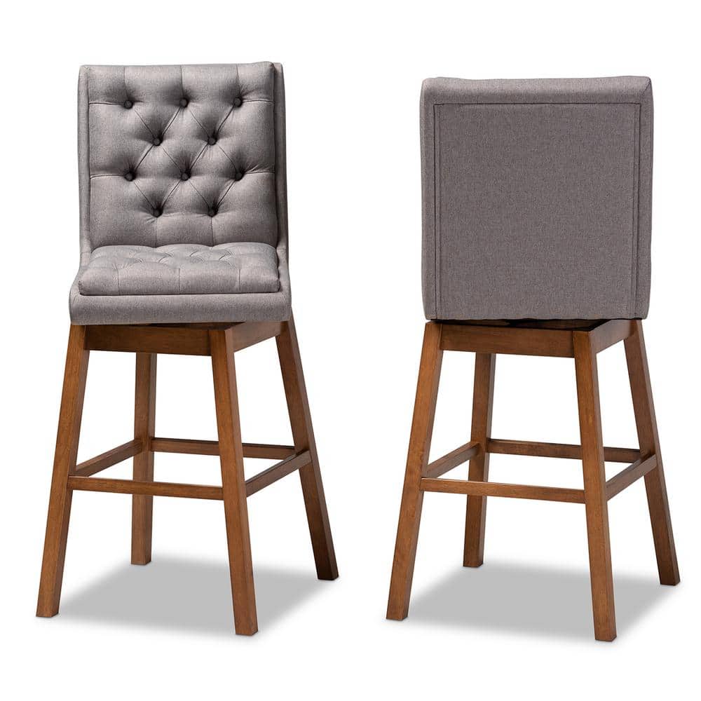 UPC 193271071616 product image for Gregory 31 in. Grey and Walnut Brown Bar Stool (Set of 2) | upcitemdb.com