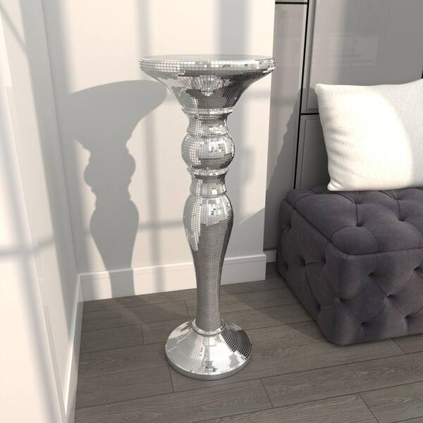 Silver pedestal side online table